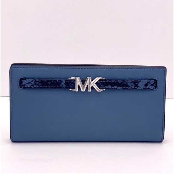 Michael Kors Reed Large Snap Bifold Wallet Denim Color - Picture 4 of 14